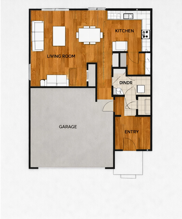 2D Full Color Floor Plan - After