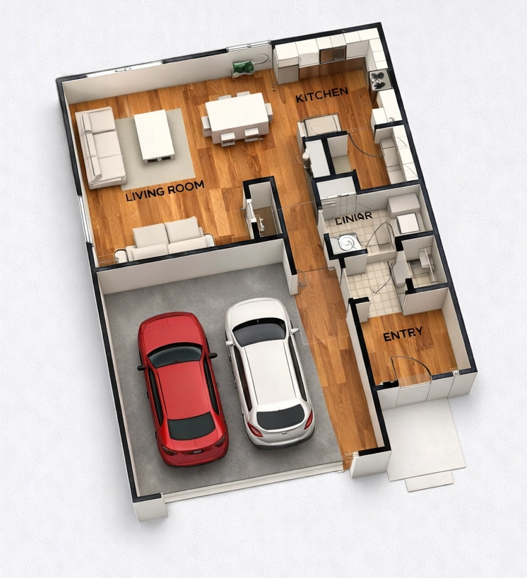 3D Full Color Floor Plan - After